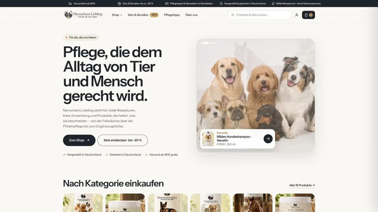 Menschensliebling – Website