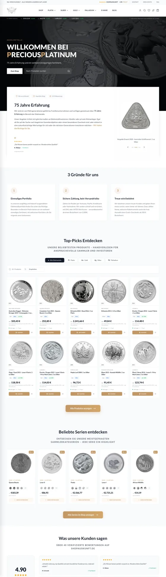 Precious Platinum – Website