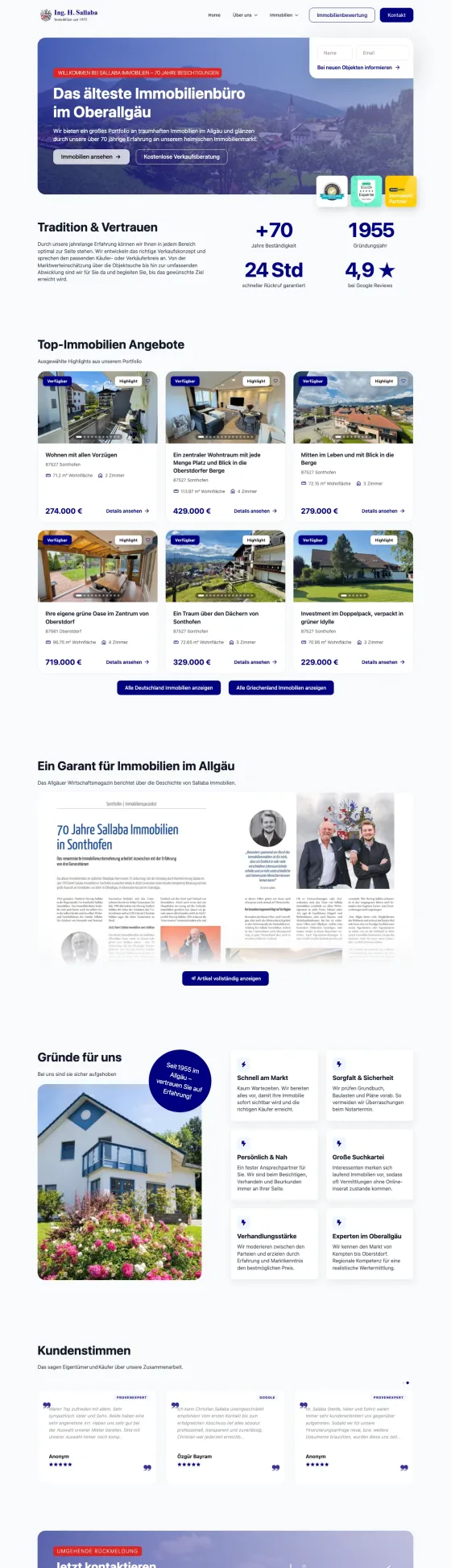 Sallaba Immobilien – Website