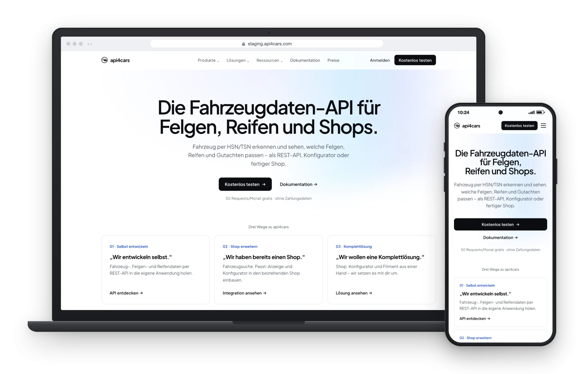 api4cars auf Desktop und Smartphone